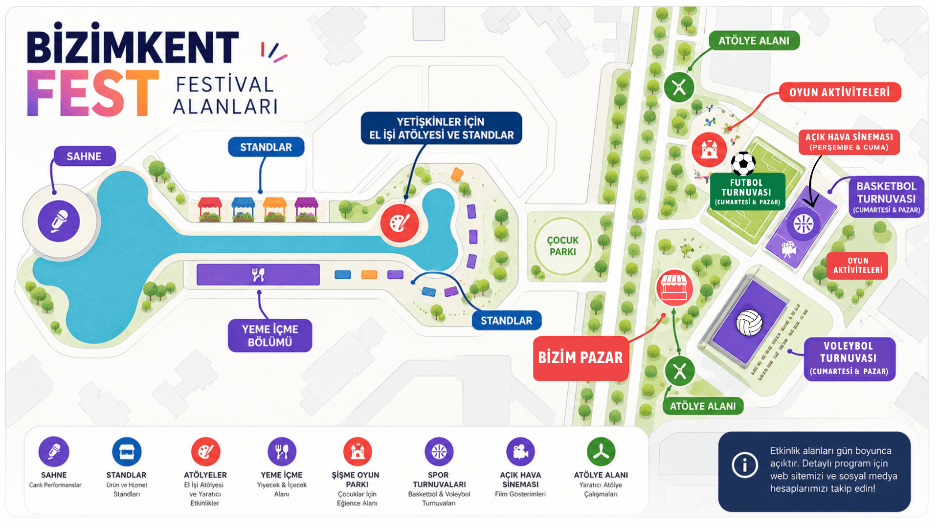 Bizimkent FEST festival alanları krokisi